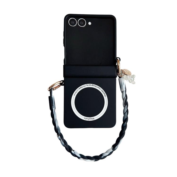 Integrated Hinge Side Buckle MagSafe Skin Feel PC Phone Case with Strap, For Galaxy Z Flip8 5G, For Samsung Galaxy Z Flip7 5G