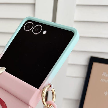Integrated Hinge Side Buckle MagSafe Skin Feel PC Phone Case with Strap, For Galaxy Z Flip8 5G, For Samsung Galaxy Z Flip7 5G