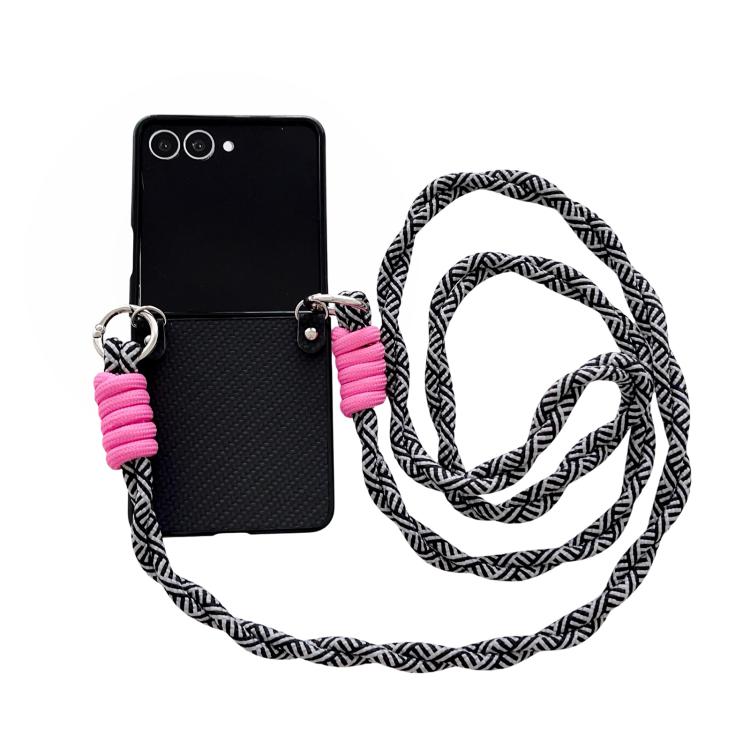 Woven Texture Phone Case With Colorful Lanyard, For Galaxy Z Flip8 5G, For Samsung Galaxy Z Flip7 5G