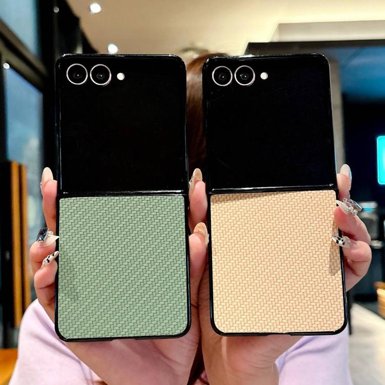 Weave Texture PU Hybrid PC Phone Case, For Galaxy Z Flip8 5G, For Samsung Galaxy Z Flip7 5G