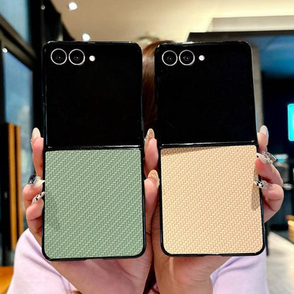 Weave Texture PU Hybrid PC Phone Case, For Galaxy Z Flip8 5G, For Samsung Galaxy Z Flip7 5G
