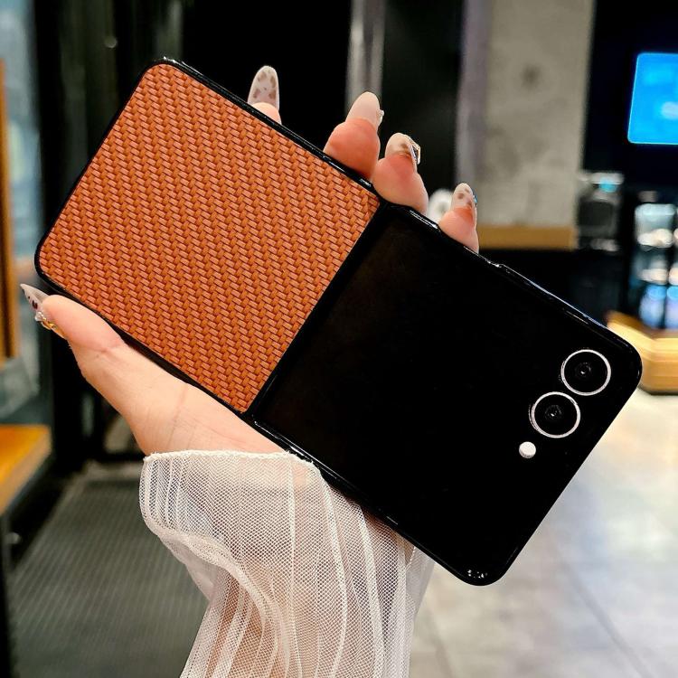 Weave Texture PU Hybrid PC Phone Case, For Galaxy Z Flip8 5G, For Samsung Galaxy Z Flip7 5G