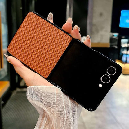 Weave Texture PU Hybrid PC Phone Case, For Galaxy Z Flip8 5G, For Samsung Galaxy Z Flip7 5G