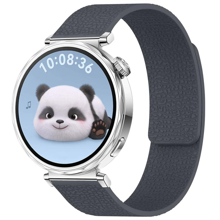 xDfind Flat Head Litchi Texture Magnetic Silicone Watch Band, 14mm, 18mm, 20mm, 22mm