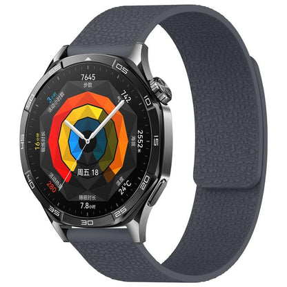 xDfind Flat Head Litchi Texture Magnetic Silicone Watch Band, 14mm, 18mm, 20mm, 22mm