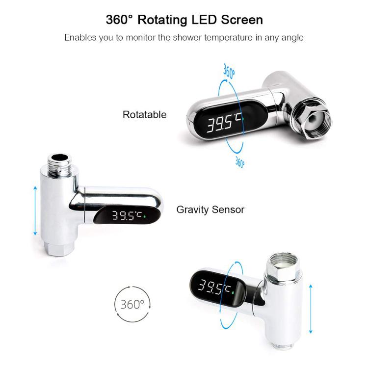 BD-LS-01 Second Generation LED Digital Display Shower Water Thermometer, Second Generation