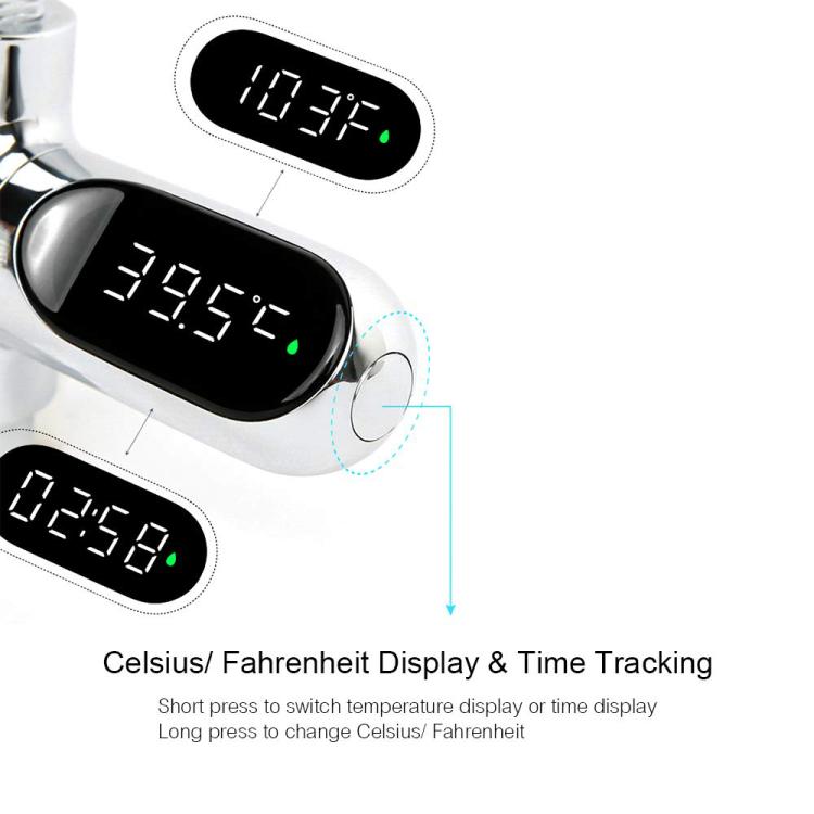 BD-LS-01 Second Generation LED Digital Display Shower Water Thermometer, Second Generation
