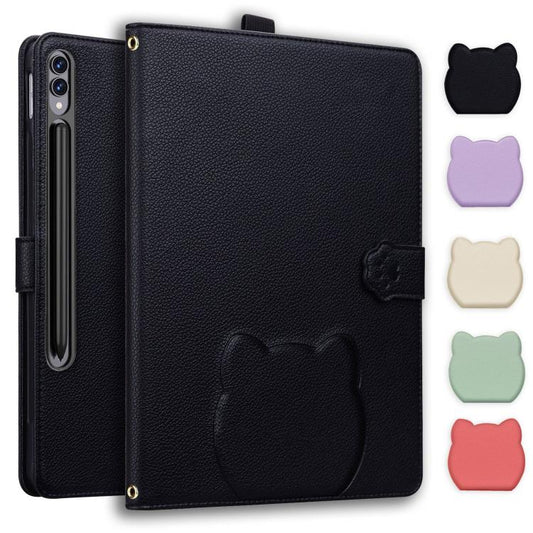 Cat Skin-feel Litchi Leather Smart Tablet Case