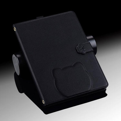 Cat Skin-feel Litchi Leather Smart Tablet Case