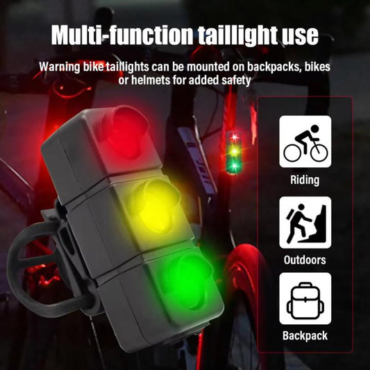 QX-W19 Creative Bicycle Three Color LED Tail Light, Safe Night Riding Warning Light, QX-W19
