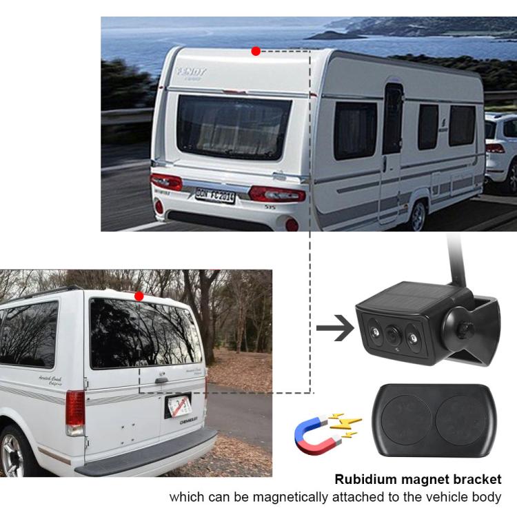 Magnetic Solar 2.4G Wireless WiFi Car Rear View Reversing Camera with Remote Control Switch, Car Rear View Reversing Camera
