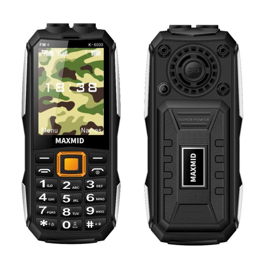 K6000 Keypad Phone, 2.8 inch, LED Flashlight, Big Keyboard, SOS, Network: 2G, Dual SIM, US Plug, EU Plug