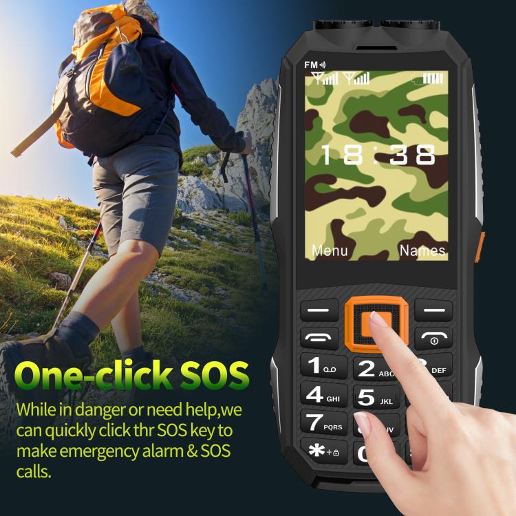 K6000 Keypad Phone, 2.8 inch, LED Flashlight, Big Keyboard, SOS, Network: 2G, Dual SIM, US Plug, EU Plug