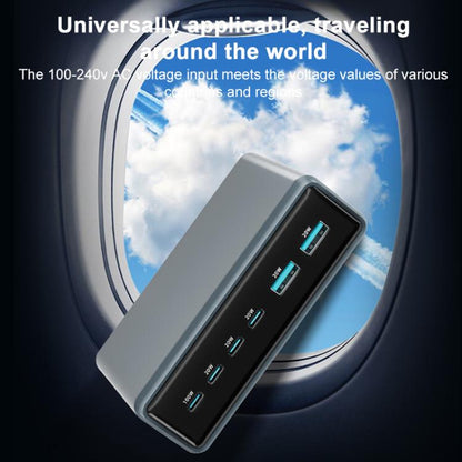 200W 4xUSB-C / Type-C and 2xUSB-A Multi-function 6 Ports GaN Desktop Fast Charger, EU Plug, US Plug, UK Plug, AU Plug