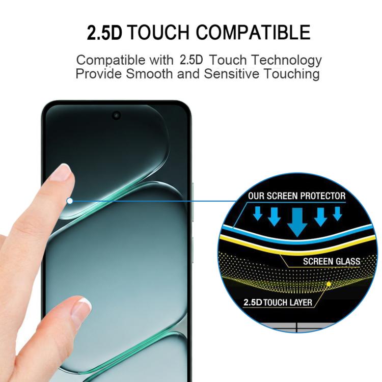 25pcs High Aluminum Full Screen Silk Printing Tempered Glass Film, For OnePlus Turbo 6X 5G, For OnePlus Nord CE6 Lite, For OnePlus Nord 5, For OnePlus Ace 5