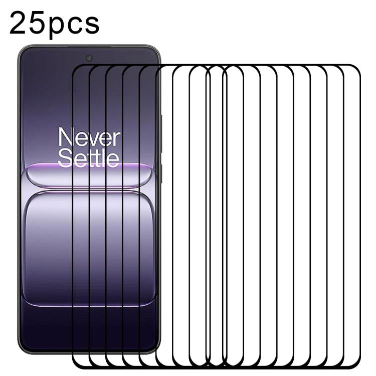 25 PCS/Pack High Aluminum Full Screen Silk Printing Tempered Glass Film, For OnePlus Turbo 6X 5G, For OnePlus Nord CE6 Lite, For OnePlus Nord 5, For OnePlus Nord CE5, For OnePlus Ace 5