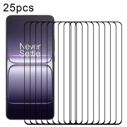 25 PCS/Pack High Aluminum Full Screen Silk Printing Tempered Glass Film, For OnePlus Turbo 6X 5G, For OnePlus Nord CE6 Lite, For OnePlus Nord 5, For OnePlus Nord CE5, For OnePlus Ace 5