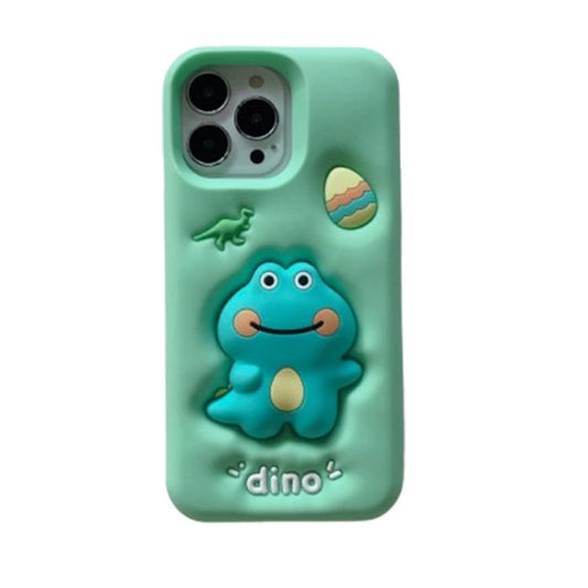 Expansion Press Dinosaur Silicone Phone Case, For iPhone 15 Pro Max, For iPhone 15 Pro, For iPhone 15 Plus, For iPhone 15, For iPhone 14, For iPhone 14 Pro, For iPhone 14 Pro Max, For iPhone 13 Pro Max, For iPhone 13 Pro, For iPhone 13, For iPhone 12