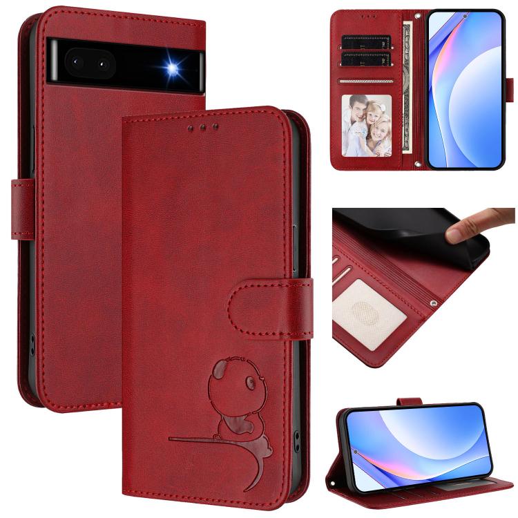 Litter Panda Embossing RFID Leather Phone Case with Lanyard, For Google Pixel 11 Pro XL, For Google Pixel 11 Pro / 11, For Google Pixel 10 Pro XL / 9 Pro XL, For Google Pixel 10 / 10 Pro, For Google Pixel 9a, For Google Pixel 9 / 9 Pro                 ...