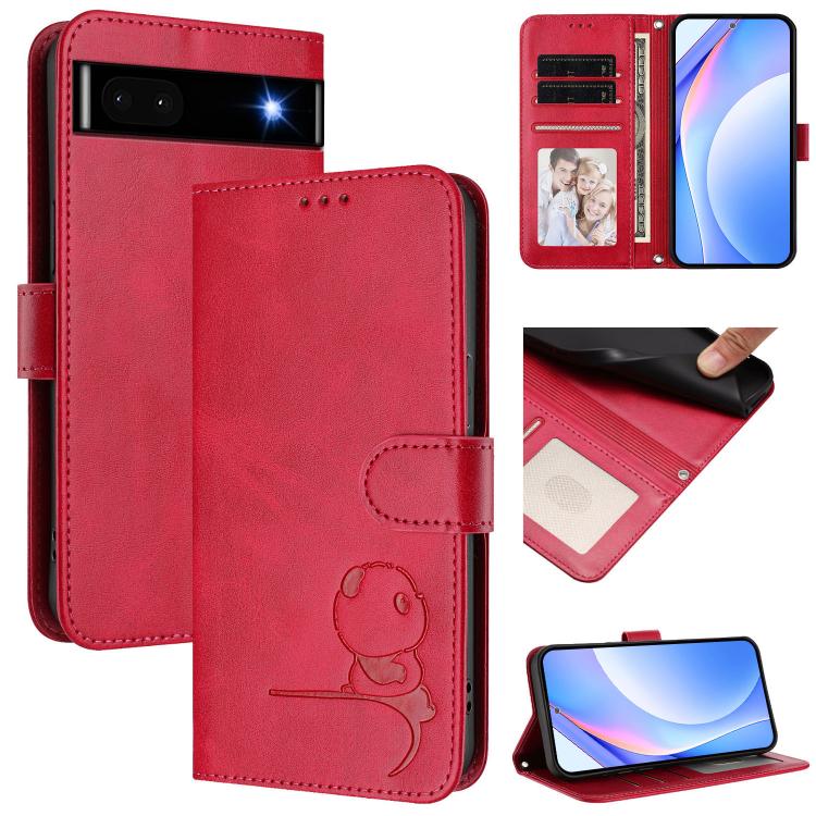 Litter Panda Embossing RFID Leather Phone Case with Lanyard, For Google Pixel 11 Pro XL, For Google Pixel 11 Pro / 11, For Google Pixel 10 Pro XL / 9 Pro XL, For Google Pixel 10 / 10 Pro, For Google Pixel 9a, For Google Pixel 9 / 9 Pro                 ...