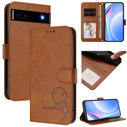 Litter Panda Embossing RFID Leather Phone Case with Lanyard, For Google Pixel 11 Pro XL, For Google Pixel 11 Pro / 11, For Google Pixel 10 Pro XL / 9 Pro XL, For Google Pixel 10 / 10 Pro, For Google Pixel 9a, For Google Pixel 9 / 9 Pro                 ...