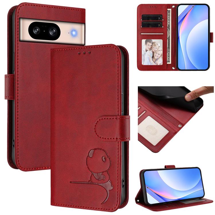 Litter Panda Embossing RFID Leather Phone Case with Lanyard, For Google Pixel 11 Pro XL, For Google Pixel 11 Pro / 11, For Google Pixel 10 Pro XL / 9 Pro XL, For Google Pixel 10 / 10 Pro, For Google Pixel 9a, For Google Pixel 9 / 9 Pro                 ...