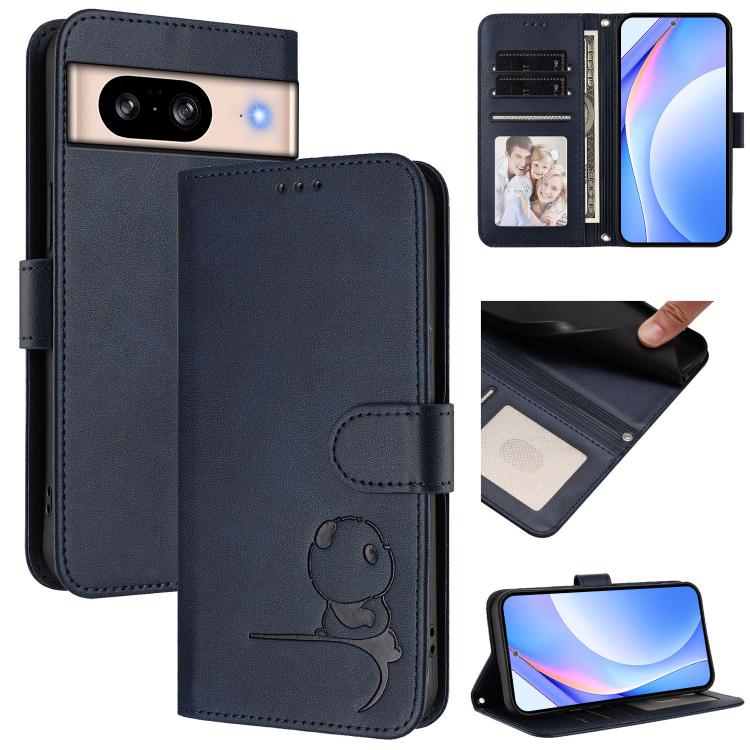 Litter Panda Embossing RFID Leather Phone Case with Lanyard, For Google Pixel 11 Pro XL, For Google Pixel 11 Pro / 11, For Google Pixel 10 Pro XL / 9 Pro XL, For Google Pixel 10 / 10 Pro, For Google Pixel 9a, For Google Pixel 9 / 9 Pro                 ...