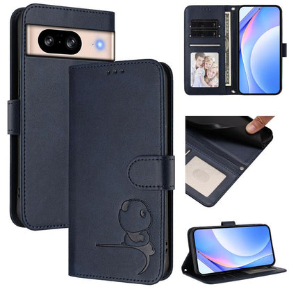 Litter Panda Embossing RFID Leather Phone Case with Lanyard, For Google Pixel 11 Pro XL, For Google Pixel 11 Pro / 11, For Google Pixel 10 Pro XL / 9 Pro XL, For Google Pixel 10 / 10 Pro, For Google Pixel 9a, For Google Pixel 9 / 9 Pro                 ...