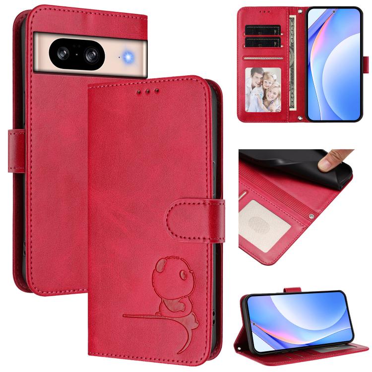 Litter Panda Embossing RFID Leather Phone Case with Lanyard, For Google Pixel 11 Pro XL, For Google Pixel 11 Pro / 11, For Google Pixel 10 Pro XL / 9 Pro XL, For Google Pixel 10 / 10 Pro, For Google Pixel 9a, For Google Pixel 9 / 9 Pro                 ...