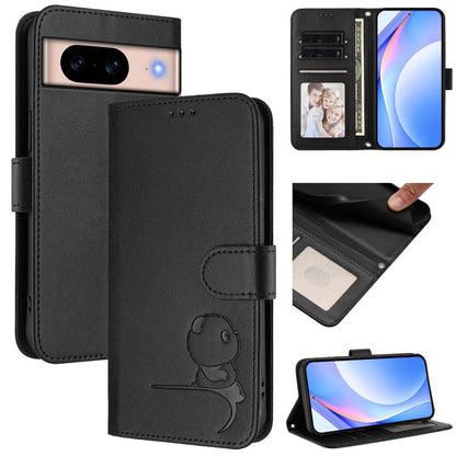 Litter Panda Embossing RFID Leather Phone Case with Lanyard, For Google Pixel 11 Pro XL, For Google Pixel 11 Pro / 11, For Google Pixel 10 Pro XL / 9 Pro XL, For Google Pixel 10 / 10 Pro, For Google Pixel 9a, For Google Pixel 9 / 9 Pro                 ...