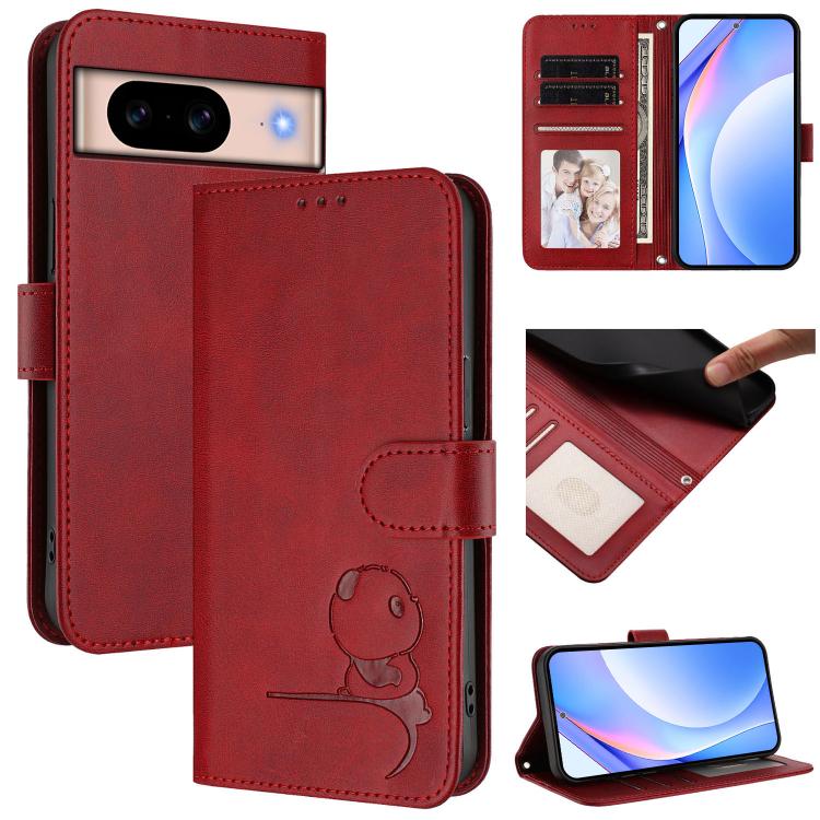 Litter Panda Embossing RFID Leather Phone Case with Lanyard, For Google Pixel 11 Pro XL, For Google Pixel 11 Pro / 11, For Google Pixel 10 Pro XL / 9 Pro XL, For Google Pixel 10 / 10 Pro, For Google Pixel 9a, For Google Pixel 9 / 9 Pro                 ...