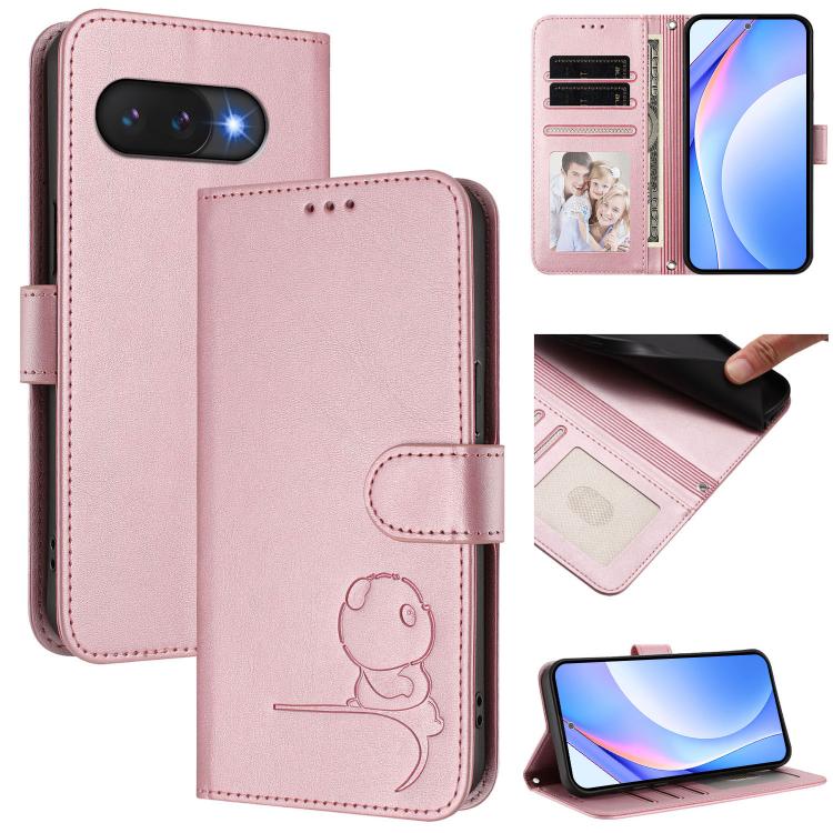 Litter Panda Embossing RFID Leather Phone Case with Lanyard, For Google Pixel 11 Pro XL, For Google Pixel 11 Pro / 11, For Google Pixel 10 Pro XL / 9 Pro XL, For Google Pixel 10 / 10 Pro, For Google Pixel 9a, For Google Pixel 9 / 9 Pro                 ...