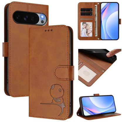 Litter Panda Embossing RFID Leather Phone Case with Lanyard, For Google Pixel 11 Pro XL, For Google Pixel 11 Pro / 11, For Google Pixel 10 Pro XL / 9 Pro XL, For Google Pixel 10 / 10 Pro, For Google Pixel 9a, For Google Pixel 9 / 9 Pro                 ...