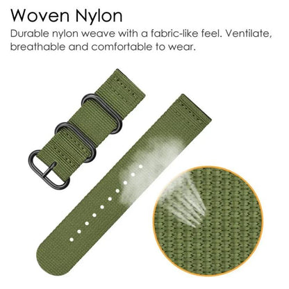 xDfind Ring Buckle Nylon Canvas Watch Band, 18mm, 22mm, 20mm, 24mm