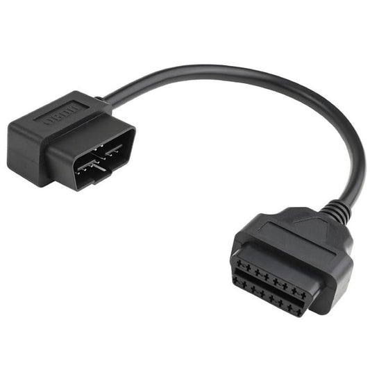 كابل توصيل كوع ذو 16 سنًا ذكر إلى OBD2 أنثى، محول تمديد OBD2، ذو 16 سنًا ذكر إلى OBD2 أنثى