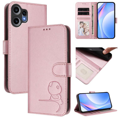 Litter Panda Embossing RFID Leather Phone Case with Lanyard, For Nothing Phone 4a Pro, For Nothing Phone 4a, For Nothing CMF Phone 2 Pro, For Nothing Phone 3a, For Nothing Phone 3a Pro, For Nothing CMF Phone 1, For Nothing Phone 2a