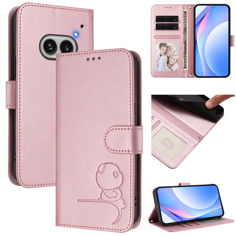 Litter Panda Embossing RFID Leather Phone Case with Lanyard, For Nothing Phone 4a Pro, For Nothing Phone 4a, For Nothing CMF Phone 2 Pro, For Nothing Phone 3a, For Nothing Phone 3a Pro, For Nothing CMF Phone 1, For Nothing Phone 2a