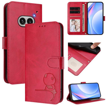 Litter Panda Embossing RFID Leather Phone Case with Lanyard, For Nothing Phone 4a Pro, For Nothing Phone 4a, For Nothing CMF Phone 2 Pro, For Nothing Phone 3a, For Nothing Phone 3a Pro, For Nothing CMF Phone 1, For Nothing Phone 2a