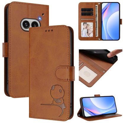 Litter Panda Embossing RFID Leather Phone Case with Lanyard, For Nothing Phone 4a Pro, For Nothing Phone 4a, For Nothing CMF Phone 2 Pro, For Nothing Phone 3a, For Nothing Phone 3a Pro, For Nothing CMF Phone 1, For Nothing Phone 2a