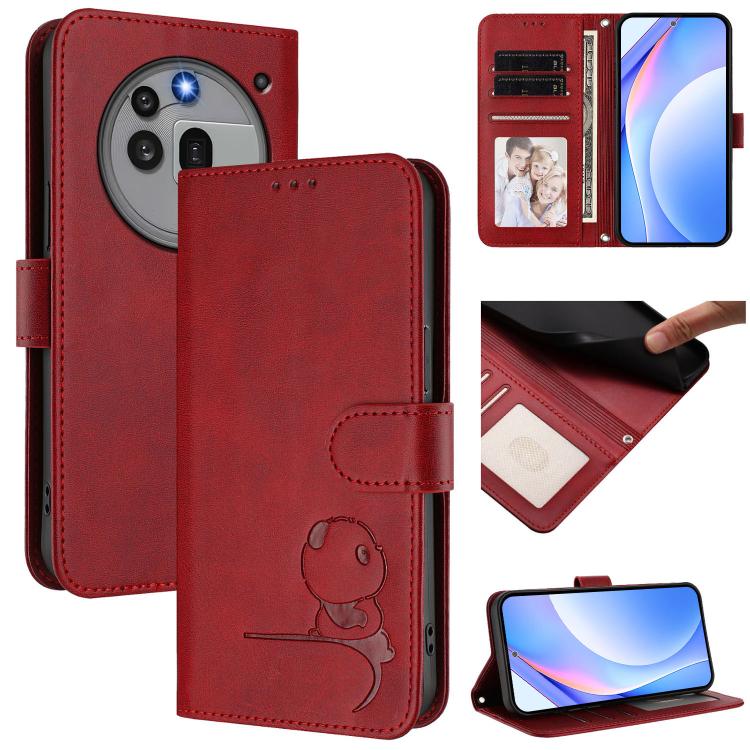 Litter Panda Embossing RFID Leather Phone Case with Lanyard, For Nothing Phone 4a Pro, For Nothing Phone 4a, For Nothing CMF Phone 2 Pro, For Nothing Phone 3a, For Nothing Phone 3a Pro, For Nothing CMF Phone 1, For Nothing Phone 2a