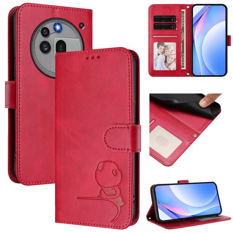 Litter Panda Embossing RFID Leather Phone Case with Lanyard, For Nothing Phone 4a Pro, For Nothing Phone 4a, For Nothing CMF Phone 2 Pro, For Nothing Phone 3a, For Nothing Phone 3a Pro, For Nothing CMF Phone 1, For Nothing Phone 2a