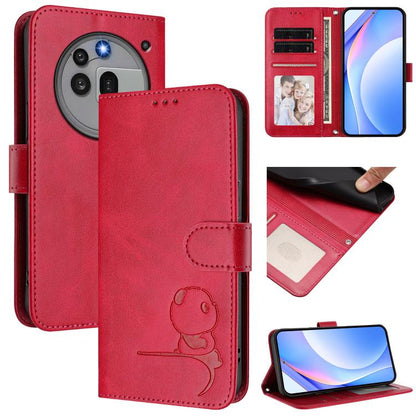 Litter Panda Embossing RFID Leather Phone Case with Lanyard, For Nothing Phone 4a Pro, For Nothing Phone 4a, For Nothing CMF Phone 2 Pro, For Nothing Phone 3a, For Nothing Phone 3a Pro, For Nothing CMF Phone 1, For Nothing Phone 2a