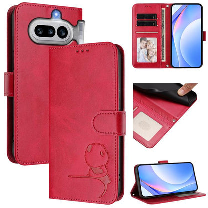 Litter Panda Embossing RFID Leather Phone Case with Lanyard, For Nothing Phone 4a Pro, For Nothing Phone 4a, For Nothing CMF Phone 2 Pro, For Nothing Phone 3a, For Nothing Phone 3a Pro, For Nothing CMF Phone 1, For Nothing Phone 2a