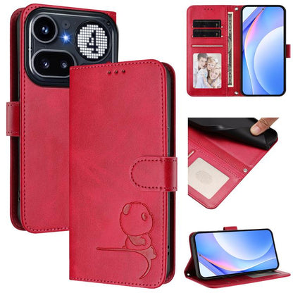 Litter Panda Embossing RFID Leather Phone Case with Lanyard, For Nothing Phone 4a Pro, For Nothing Phone 4a, For Nothing CMF Phone 2 Pro, For Nothing Phone 3a, For Nothing Phone 3a Pro, For Nothing CMF Phone 1, For Nothing Phone 2a