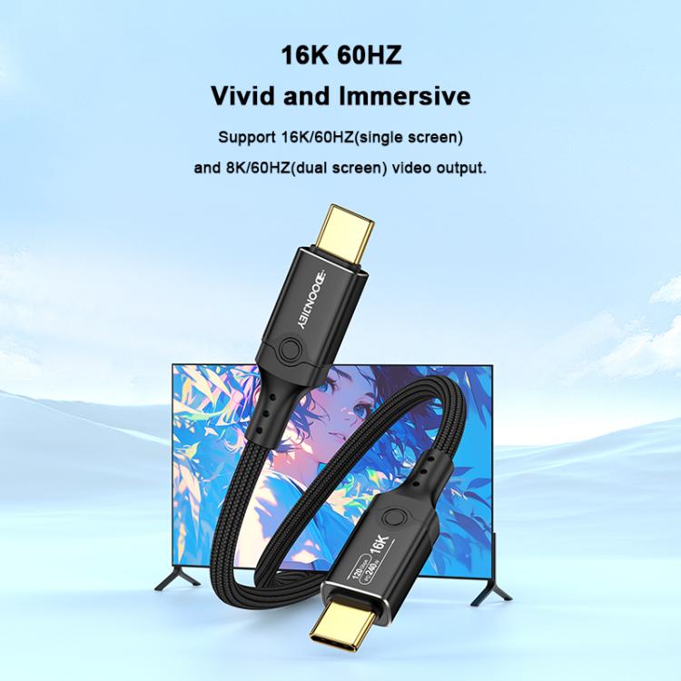 DOONJIEY DJUSB519GR 120Gbps Type-C 16K HD Projection Conversion Cable, DJUSB519GR