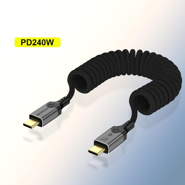 DOONJIEY DJUSB510GR 80Gbps Type-C 16K HD Projection Spring Conversion Cable, DJUSB510GR