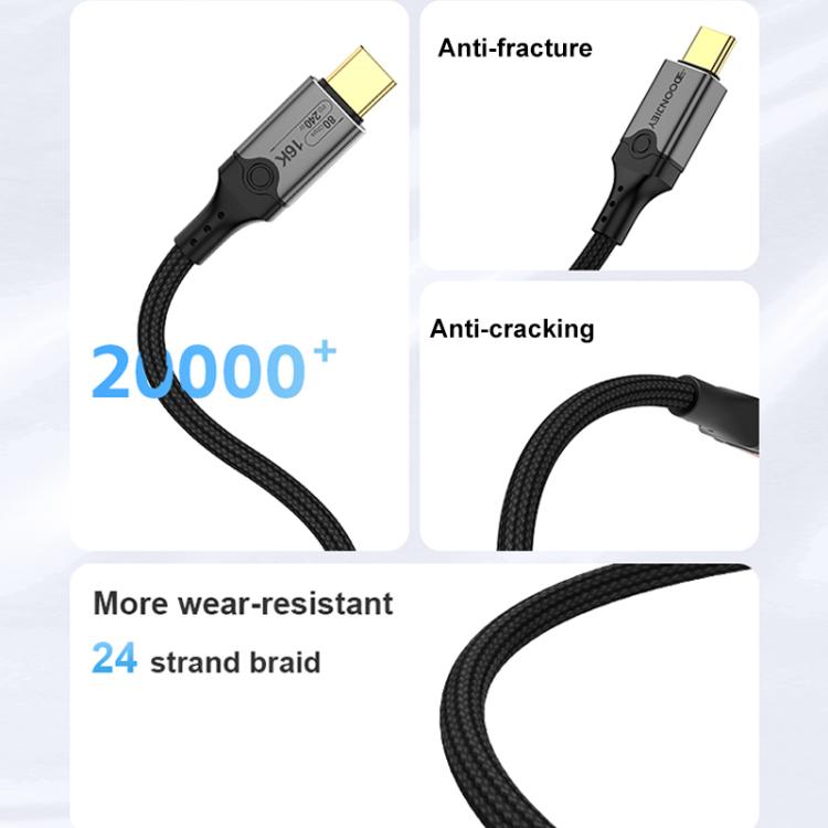 DOONJIEY DJUSB510GR 80Gbps Type-C 16K HD Projection Spring Conversion Cable, DJUSB510GR