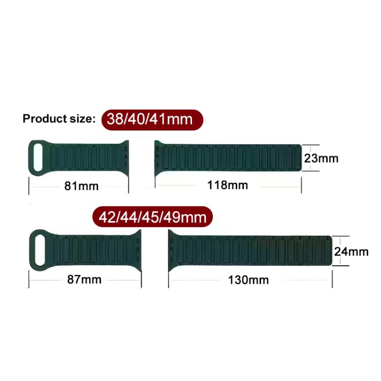 xDfind Magnetic Three-bead Silicone Watch Band, For Apple Watch 42 / 44 / 45 / 46 / 49mm, For Apple Watch 38 / 40 / 41 / S10 42mm