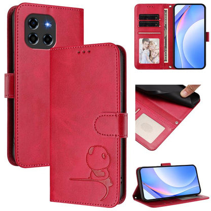 Litter Panda Embossing RFID Leather Phone Case with Lanyard