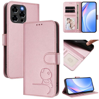 Litter Panda Embossing RFID Leather Phone Case with Lanyard